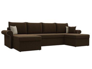 Угловой диван-кровать Милфорд темно-коричневого цвета