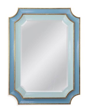 Настенное зеркало Кьяра Sky Blue в раме голубого цвета