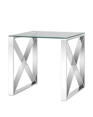 Кофейный стол Кросс серебряного цвета
