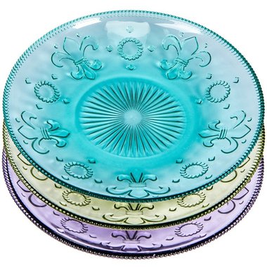 Набор тарелок Королевская лилия из стекла