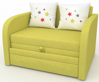 Детский диван-кровать Малыш желтого цвета