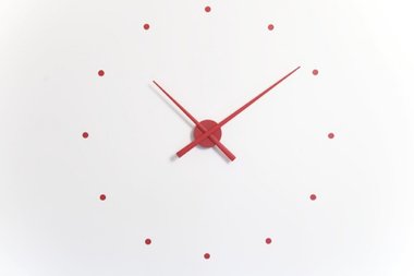 Настенные часы OJ Red из пластика красного цвета