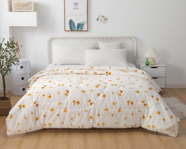 Одеяло Лавия 160х220 бело-желтого цвета