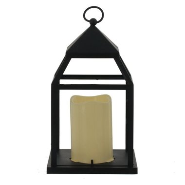 Декоративный светильник фонарь Свеча черного цвета