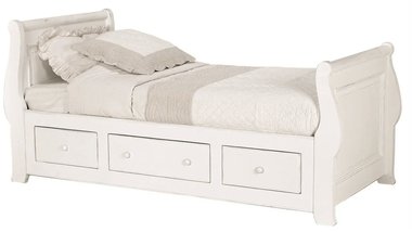 Кровать-ладья Нордик белого цвета 120х190