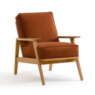 Кресло винтажное Linna коричневого цвета