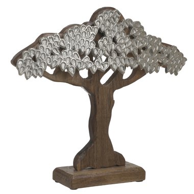 Декор настольный Tree коричнево-серебряного цвета