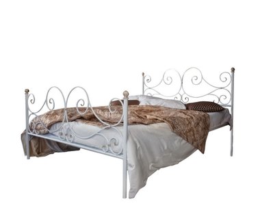 Кованая кровать Верона 160х200 белого цвета