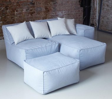 Модульный диван с наклонной спинкой