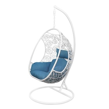 Кресло подвесное Bali бело-синего цвета