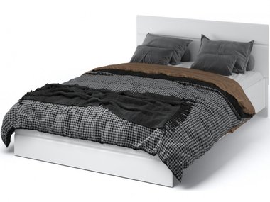 Кровать Йорк 160х200 белого цвета с подъемным механизмом 