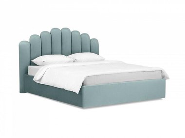 Кровать Queen Sharlotta серо-бирюзового цвета 160х200 с подъемным механизмом