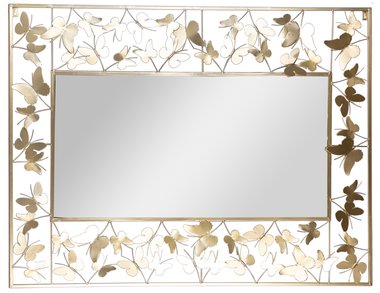 Зеркало настенное 85х110 с бабочками золотого цвета
