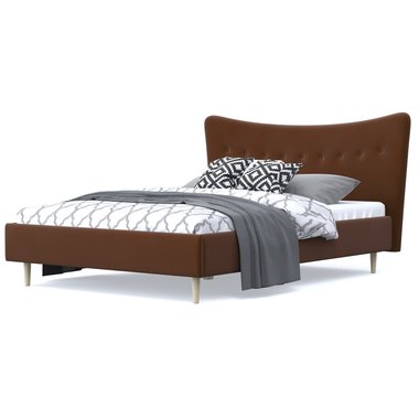 Кровать Финна 140x200 темно-коричневого цвета