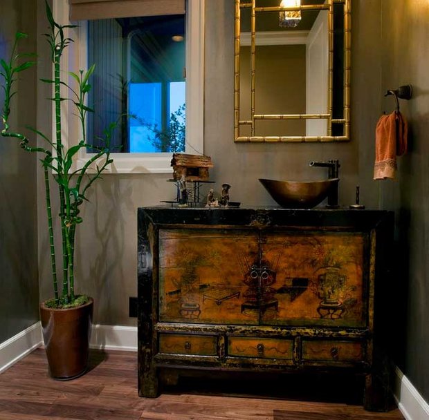 Фотография:  в стиле , Ванная, Флористика, Советы, комнатные растения для ванной комнаты – фото на INMYROOM