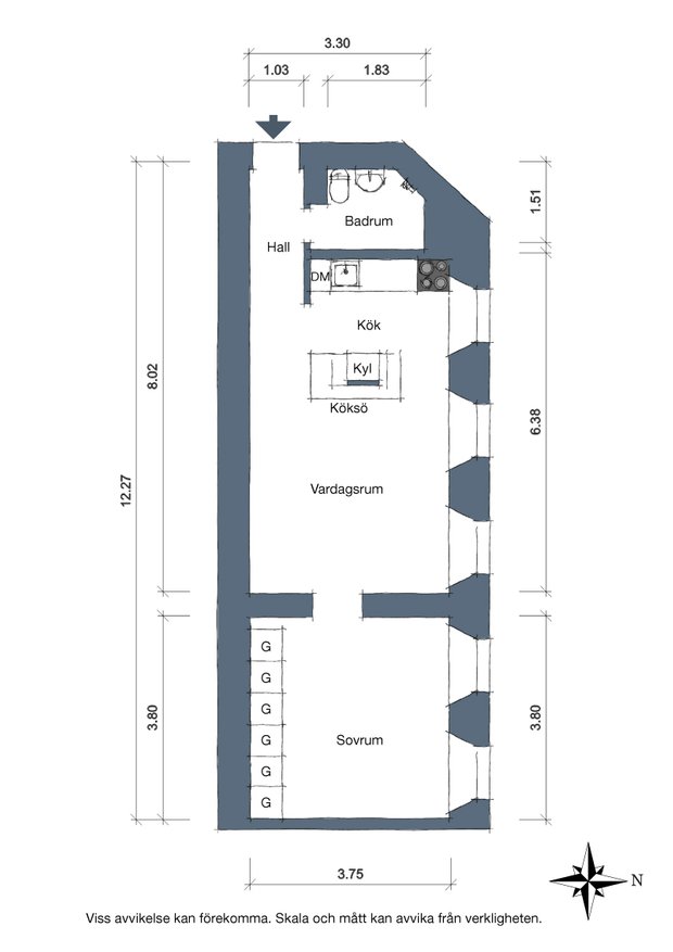Фотография: Планировки в стиле , Скандинавский, Декор интерьера, Квартира, Швеция, 2 комнаты, 40-60 метров, Alvhem – фото на INMYROOM