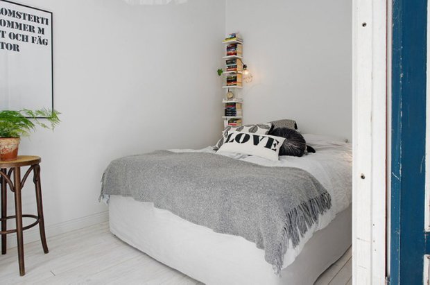 Фотография: Спальня в стиле Скандинавский, Прованс и Кантри, Малогабаритная квартира, Квартира, Дома и квартиры, Стокгольм – фото на INMYROOM