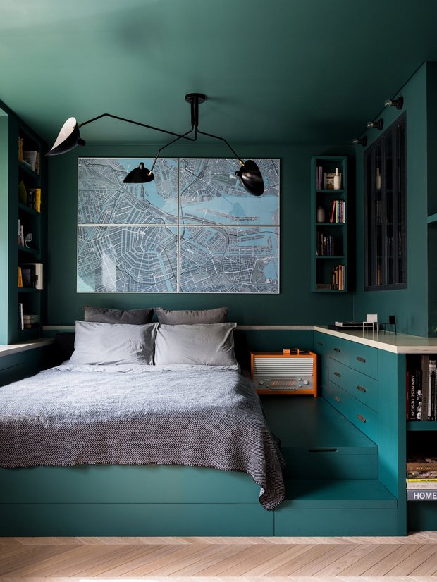 8 способов найти место для спальни в маленькой квартире
