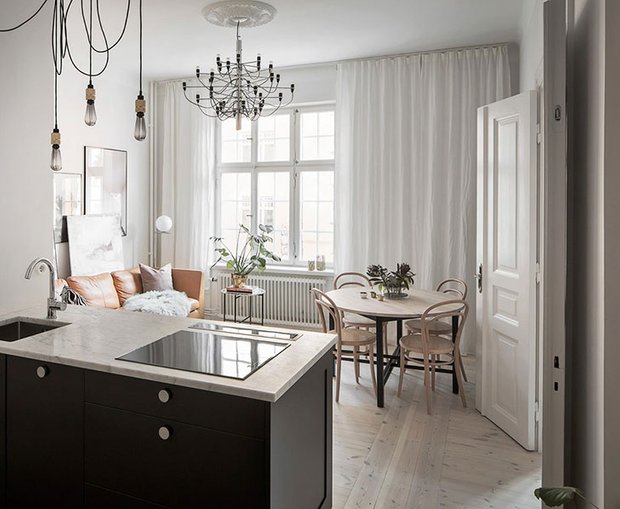 Фотография: Кухня и столовая в стиле Скандинавский, Декор интерьера, Малогабаритная квартира, Квартира, Швеция – фото на INMYROOM