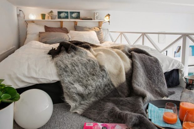 Фотография: Спальня в стиле Скандинавский, Малогабаритная квартира, Квартира, Дома и квартиры – фото на INMYROOM