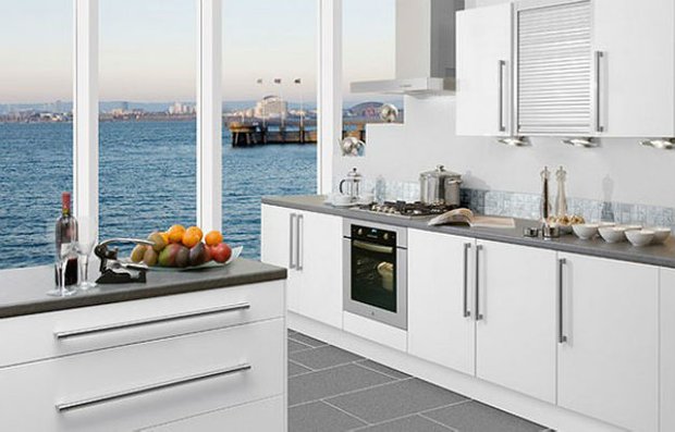 Фотография: Кухня и столовая в стиле Современный, Интерьер комнат, Цвет в интерьере, Белый – фото на INMYROOM