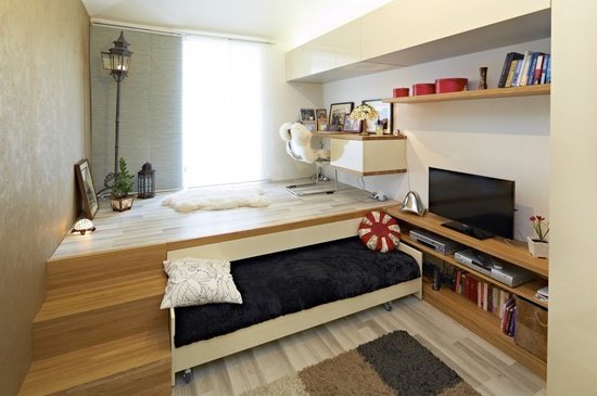 Фотография: Спальня в стиле Современный, Декор интерьера, Квартира, Мебель и свет, Подиум – фото на INMYROOM