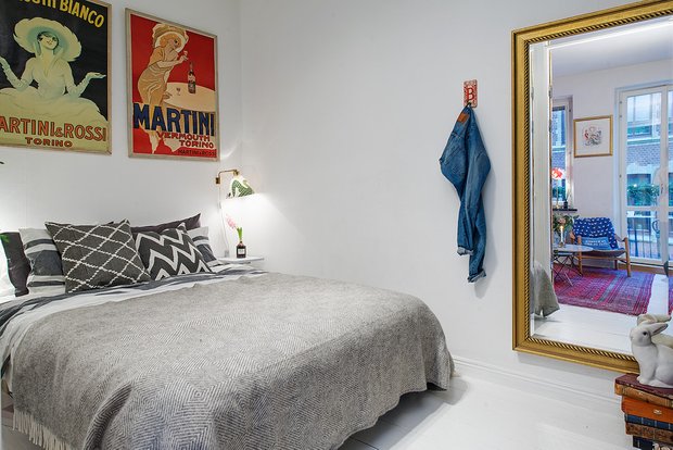 Фотография: Спальня в стиле Скандинавский, Эклектика, Малогабаритная квартира, Квартира – фото на INMYROOM