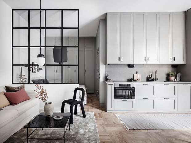 Фотография: Кухня и столовая в стиле Скандинавский, Малогабаритная квартира, Квартира, Студия, Швеция, до 40 метров – фото на INMYROOM