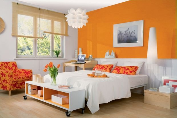 Фотография: Спальня в стиле Скандинавский, Декор интерьера, Квартира, Дом, Декор, Оранжевый – фото на INMYROOM