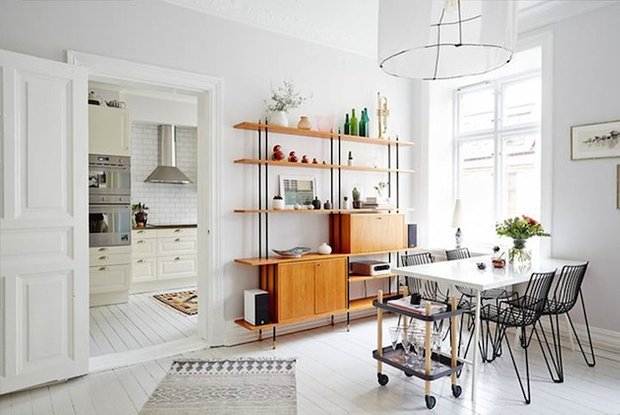 Фотография: Кухня и столовая в стиле Скандинавский, Интерьер комнат, Обеденная зона – фото на INMYROOM