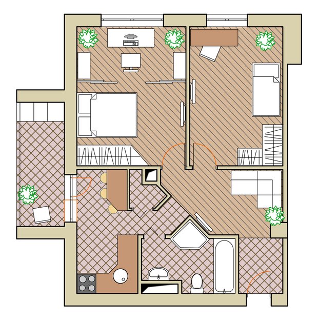 Фотография: Планировки в стиле , Квартира, Дома и квартиры, Перепланировка, II-67 – фото на INMYROOM