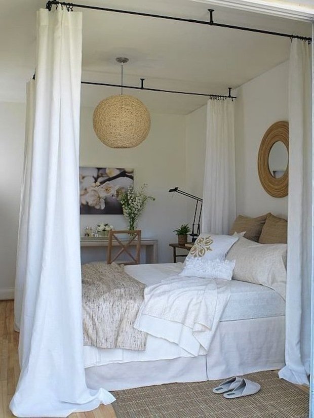 Фотография: Спальня в стиле Скандинавский, Декор интерьера, Мебель и свет, Балдахин – фото на INMYROOM