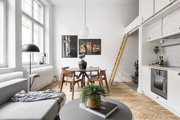 Фотография: Кухня и столовая в стиле Скандинавский, Декор интерьера, Малогабаритная квартира, Квартира, Швеция, до 40 метров – фото на INMYROOM