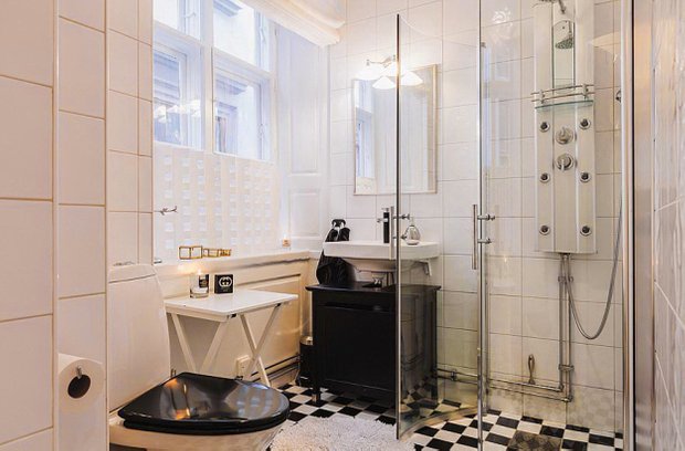 Фотография: Ванная в стиле Скандинавский, Малогабаритная квартира, Квартира, Дома и квартиры – фото на INMYROOM