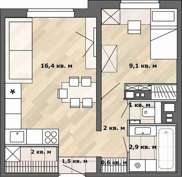 Фотография: Планировки в стиле , Малогабаритная квартира, Перепланировка, перепланировка однушки, Анастасия Киселева, планировка одномнатной квартиры в доме серии П-3М, П-3М – фото на INMYROOM