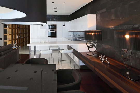 Фотография: Кухня и столовая в стиле Хай-тек, Квартира, Дома и квартиры – фото на INMYROOM