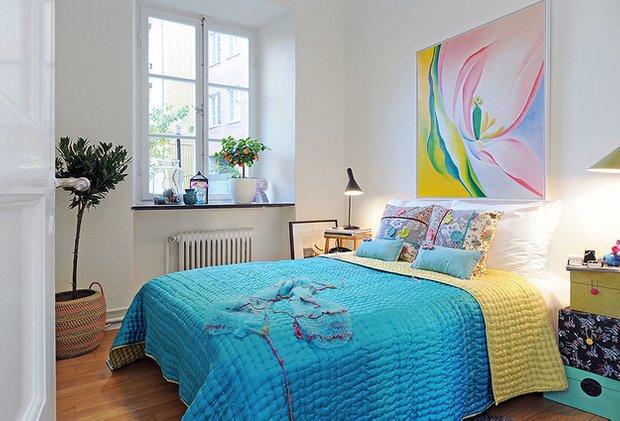 Фотография: Спальня в стиле Скандинавский, Малогабаритная квартира, Квартира, Швеция, Франция, Дома и квартиры – фото на INMYROOM