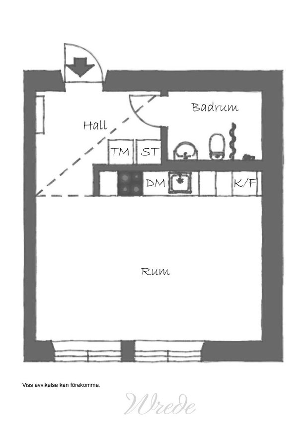 Фотография: Планировки в стиле , Декор интерьера, Малогабаритная квартира, Квартира, Швеция, до 40 метров – фото на INMYROOM