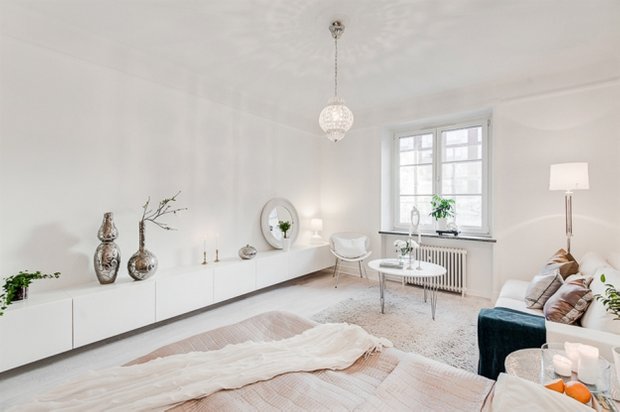 Фотография: Спальня в стиле Скандинавский, Малогабаритная квартира, Квартира, Дома и квартиры, Стокгольм – фото на INMYROOM