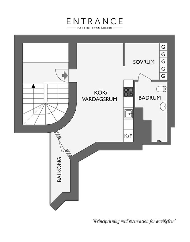 Фотография: Планировки в стиле , Скандинавский, Малогабаритная квартира, Квартира, Студия, Швеция, до 40 метров – фото на INMYROOM