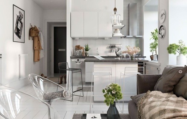 Фотография: Кухня и столовая в стиле Скандинавский, Малогабаритная квартира, Гид – фото на INMYROOM
