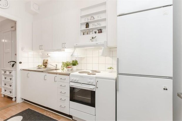 Фотография: Кухня и столовая в стиле Скандинавский, Малогабаритная квартира, Квартира, Швеция, Дома и квартиры, Стокгольм – фото на INMYROOM