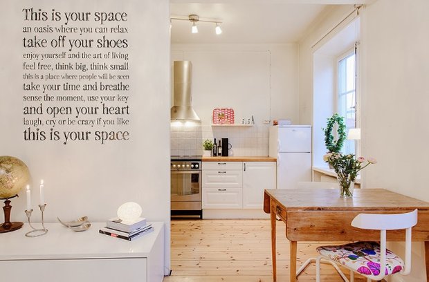 Фотография: Кухня и столовая в стиле Скандинавский, Малогабаритная квартира, Квартира, Швеция, Дома и квартиры – фото на INMYROOM