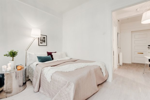 Фотография: Спальня в стиле Скандинавский, Малогабаритная квартира, Квартира, Дома и квартиры, Стокгольм – фото на INMYROOM