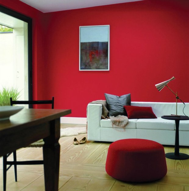 Фотография: Гостиная в стиле Современный, Декор интерьера, Дизайн интерьера, Цвет в интерьере, Красный, Dulux, Розовый – фото на INMYROOM