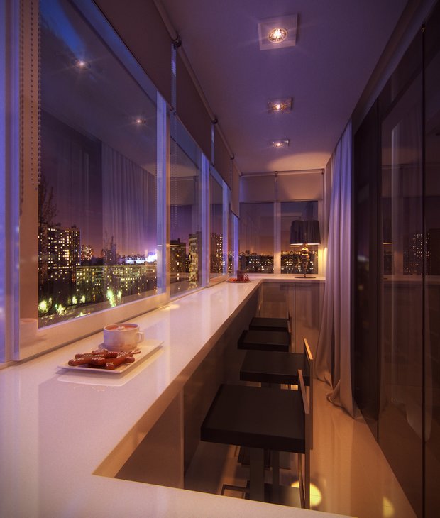 Фотография: Балкон, Терраса в стиле Современный, Интерьер комнат, Барная стойка – фото на INMYROOM