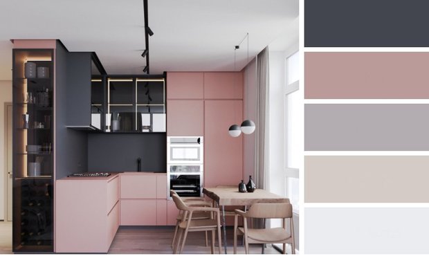 Белый, синий или розовый. Какие самые удачные цветовые сочетания для кухни?