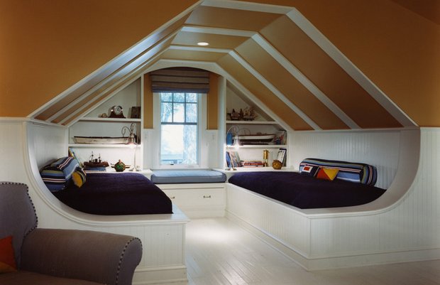 Фотография: Спальня в стиле Современный, Дом, Чердак, Мансарда – фото на INMYROOM