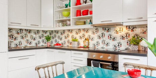 Фотография: Кухня и столовая в стиле Скандинавский, Малогабаритная квартира, Квартира, Дома и квартиры – фото на INMYROOM