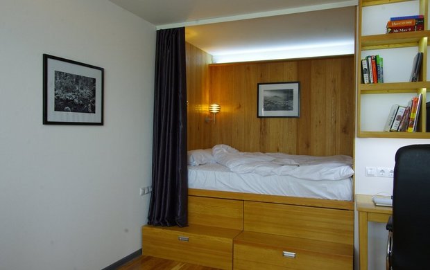 Фотография: Спальня в стиле Современный, Малогабаритная квартира, Квартира, Дома и квартиры, Перепланировка – фото на INMYROOM